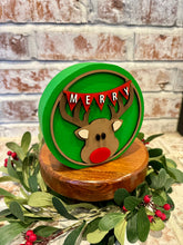 Load image into Gallery viewer, Merry Reindeer 3D Round