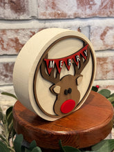 Load image into Gallery viewer, Merry Reindeer 3D Round