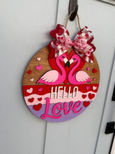 Load image into Gallery viewer, Hello Love Flamingo Door Hanger