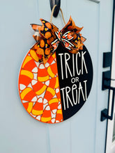 Load image into Gallery viewer, Trick or Treat Candy Corn Door Sign