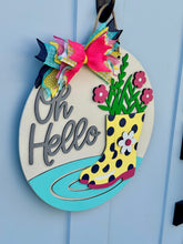 Load image into Gallery viewer, Oh Hello Rainboots Door Hanger