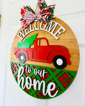 Load image into Gallery viewer, Welcome to our Home Christmas Door Hanger