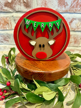 Load image into Gallery viewer, Merry Reindeer 3D Round