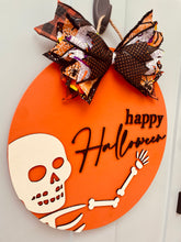Load image into Gallery viewer, Happy Halloween Skeleton Door Sign
