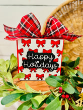 Load image into Gallery viewer, Happy Holidays 3D Bows Block