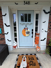 Load image into Gallery viewer, Trick or Treat Candy Corn Halloween Door Hanger