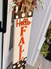 Load image into Gallery viewer, Hello Fall Porch Sign | Rustic Autumn Front Porch Decor | 36” Fall Wooden Sign