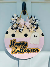 Load image into Gallery viewer, Pink Happy Halloween Door Sign