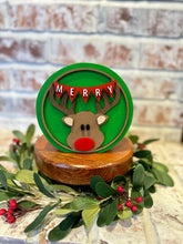 Load image into Gallery viewer, Merry Reindeer 3D Round