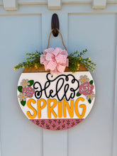 Load image into Gallery viewer, Hello Spring Floral Door Hanger