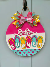 Load image into Gallery viewer, Hello Summer Flip Flop Door Hanger