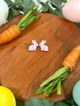 Load image into Gallery viewer, Pink Gingham Bunny Earrings