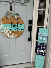 Load image into Gallery viewer, Hello Winter Snowflake Door Hanger
