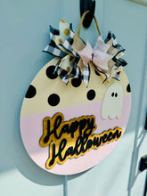 Load image into Gallery viewer, Pink Happy Halloween Door Sign