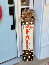 Load image into Gallery viewer, Hello Fall Porch Sign | Rustic Autumn Front Porch Decor | 36” Fall Wooden Sign