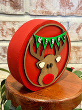 Load image into Gallery viewer, Merry Reindeer 3D Round