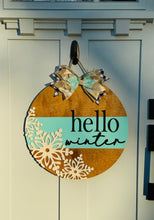 Load image into Gallery viewer, Hello Winter Snowflake Door Hanger