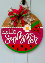 Load image into Gallery viewer, Hello Summer Watermelon Door Hanger