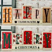 Load image into Gallery viewer, Thanksgiving Christmas Reversible Block