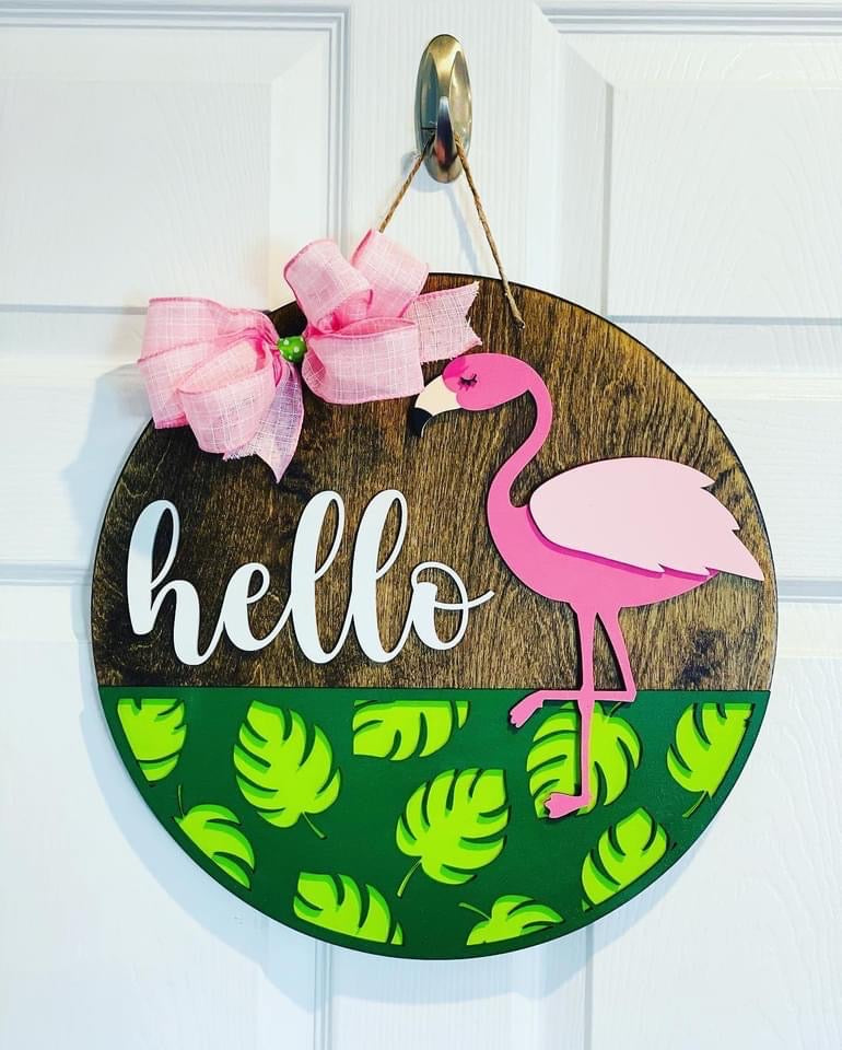 Flamingo Door Sign – Eleven11 Treasures