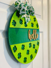 Load image into Gallery viewer, Hello Shamrock Door Sign