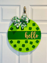 Load image into Gallery viewer, Hello Shamrock Door Sign