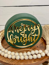 Load image into Gallery viewer, Merry & Bright 3D Mirrored Round