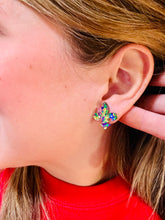 Load image into Gallery viewer, Fleur De Lis Mardi Gras Earrings
