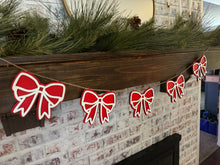 Load image into Gallery viewer, Wooden Red Bows Banner
