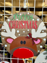 Load image into Gallery viewer, Rudolph Christmas Door Hanger
