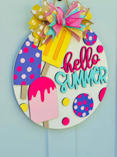 Load image into Gallery viewer, Hello Summer Popsicles Door Sign
