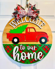 Load image into Gallery viewer, Welcome to our Home Christmas Door Hanger

