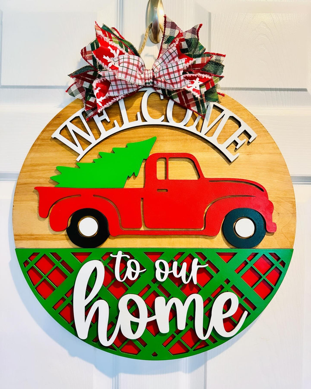 Welcome to our Home Christmas Door Hanger