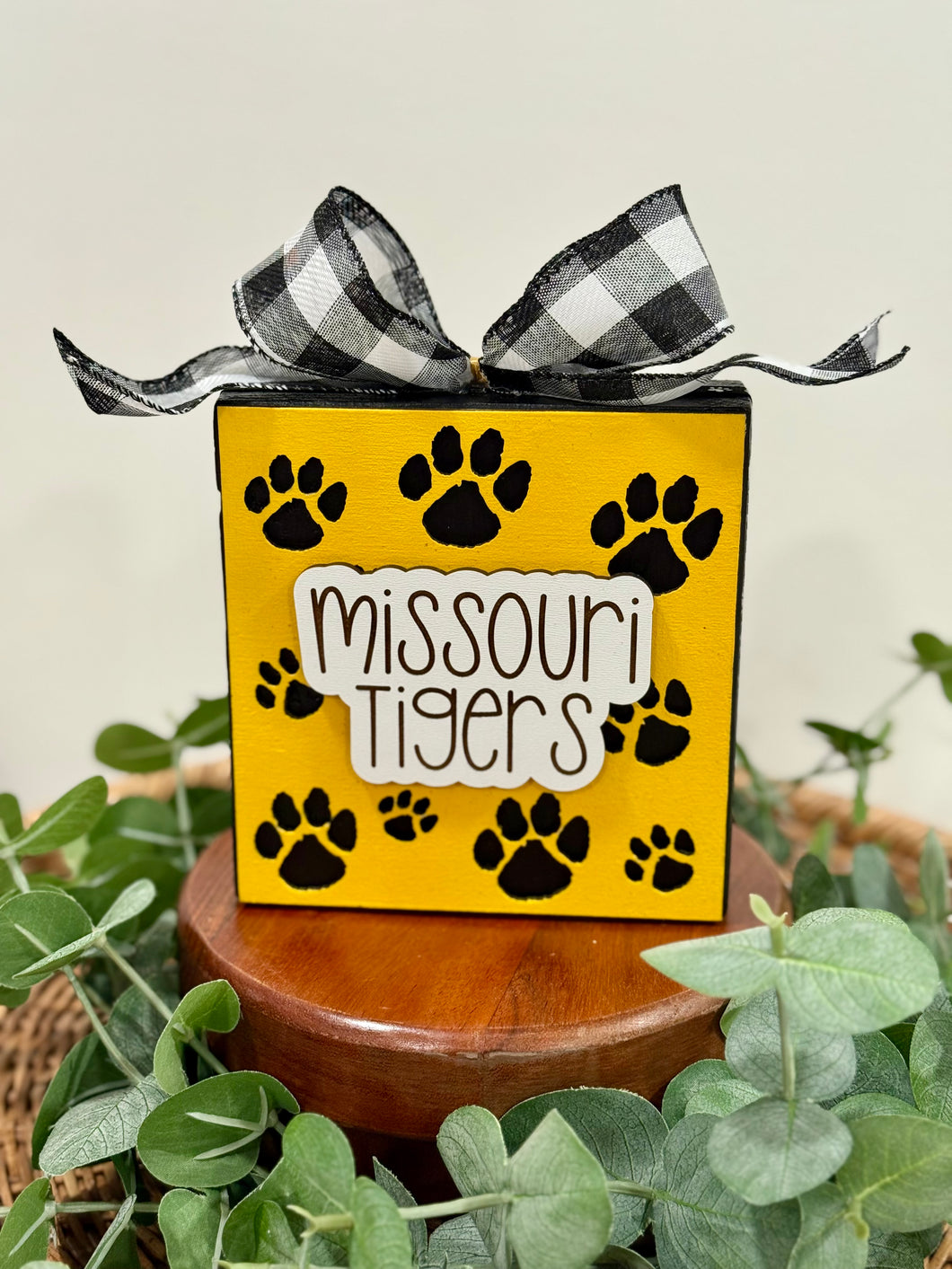 Missouri Tigers Paw Print Block