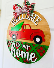 Load image into Gallery viewer, Welcome to our Home Christmas Door Hanger
