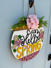 Load image into Gallery viewer, Hello Spring Floral Door Hanger
