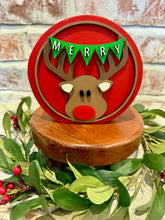 Load image into Gallery viewer, Merry Reindeer 3D Round
