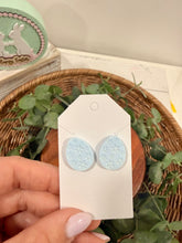 Load image into Gallery viewer, Floral Engraved Easter Egg Earrings
