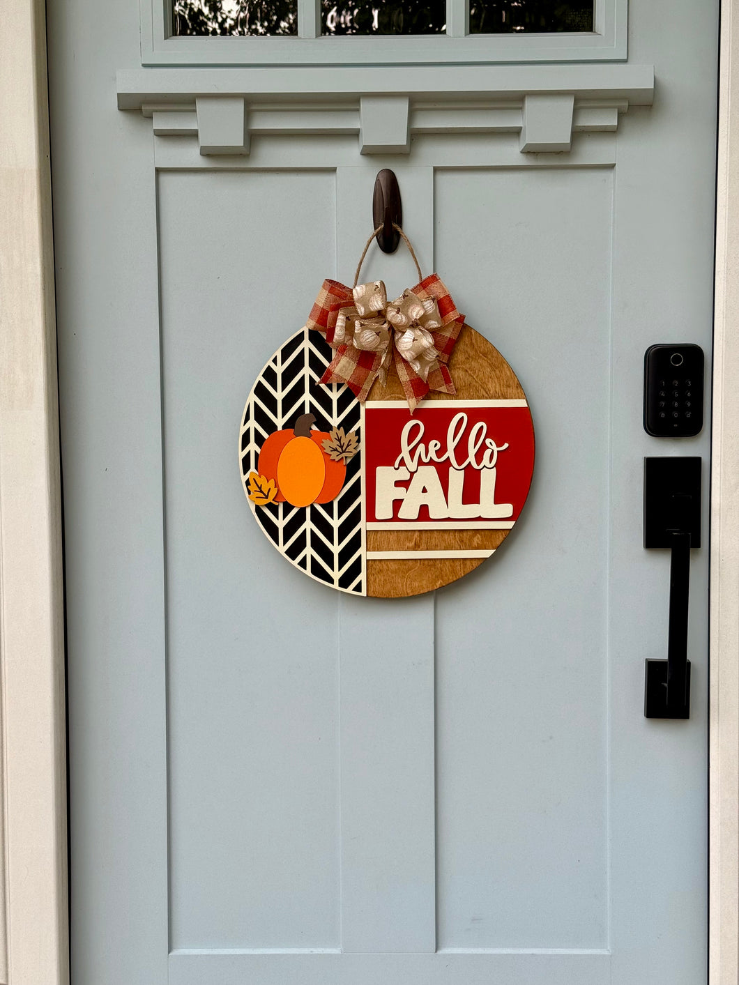 Hello Fall Pumpkin Door Sign