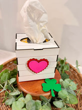 Load image into Gallery viewer, Shiplap Tissue Box Cover with Magnetic Interchangeable Holiday Decor
