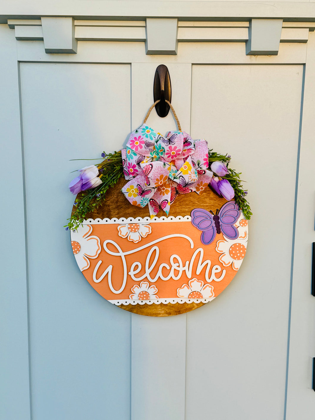 Welcome Butterfly Door Hanger