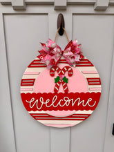 Load image into Gallery viewer, Welcome Candy Cane Door Hanger
