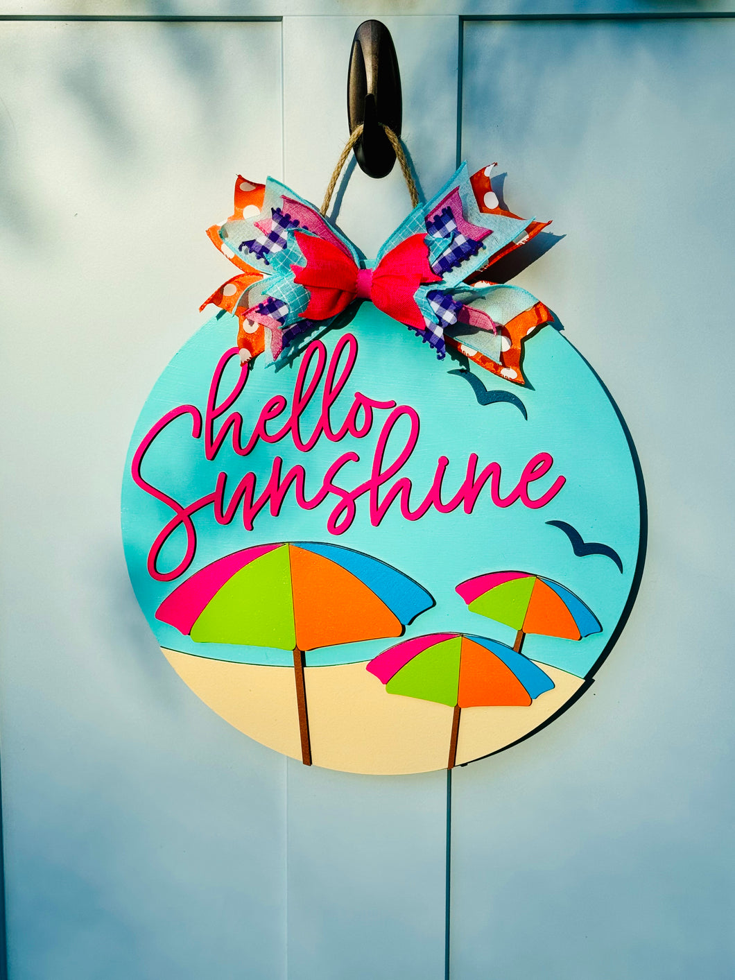 Hello Sunshine Beach Umbrella Door Hanger