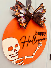 Load image into Gallery viewer, Happy Halloween Skeleton Door Sign
