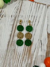 Load image into Gallery viewer, St. Patrick’s Day Circle Dangle Earrings
