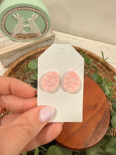 Load image into Gallery viewer, Floral Engraved Easter Egg Earrings
