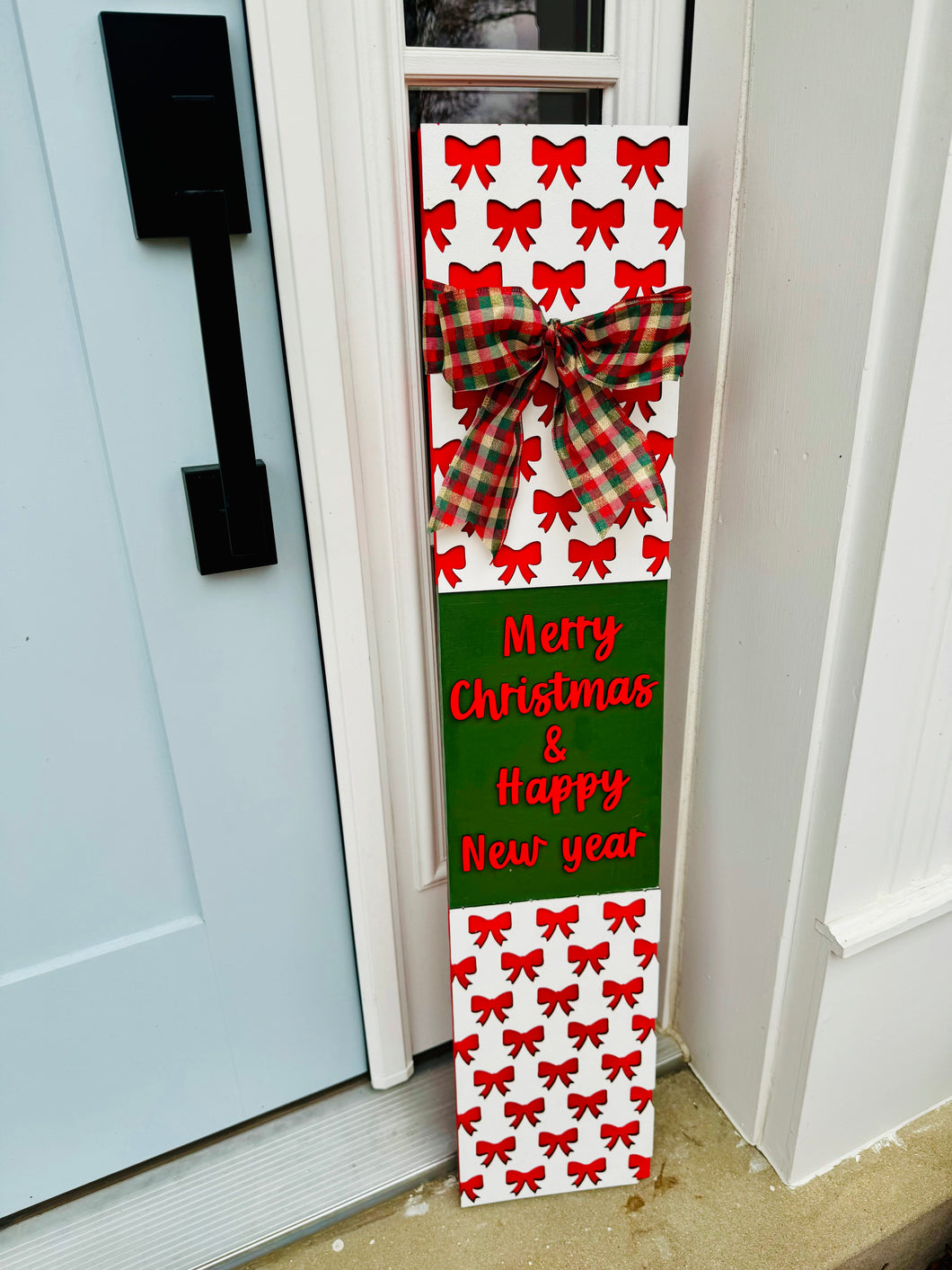 Merry Christmas Bows Porch Sign