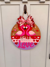 Load image into Gallery viewer, Hello Love Flamingo Door Hanger

