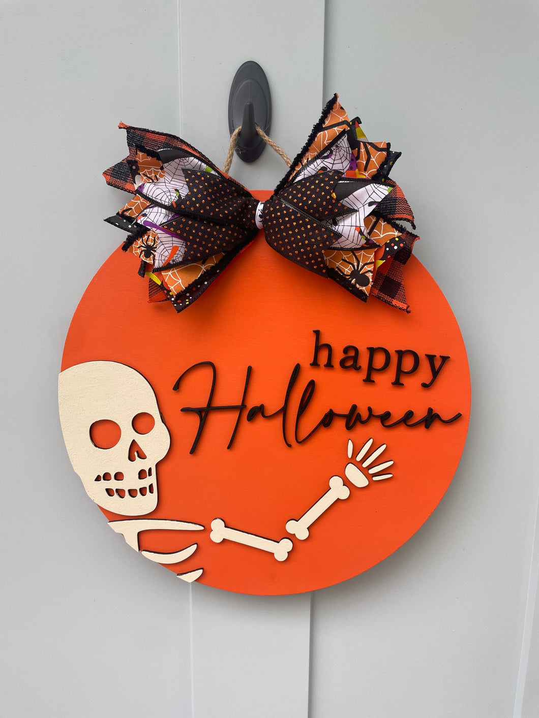Happy Halloween Skeleton Door Sign