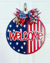 Load image into Gallery viewer, Stars and Stripes Welcome Door Sign
